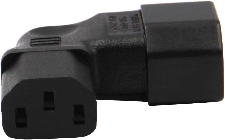 WYMECT 2-Pack C14 C13 Left Angle IEC to Power Adapter PDU Plug for LCD Wall Mount TV