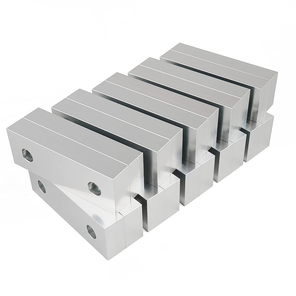 10 Set 20pcs 6 x 2 x 1 Soft Jaws Set Standard Machinable Aluminum Compatible with Kurt 6" Vise Jaws