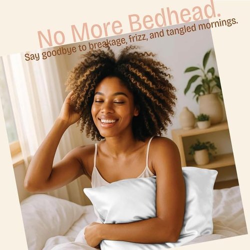 BLISSFORD Satin Pillowcase - Soft Zippered Design for Hair & Skin Care | White Satin, Standard Size - Set of 2