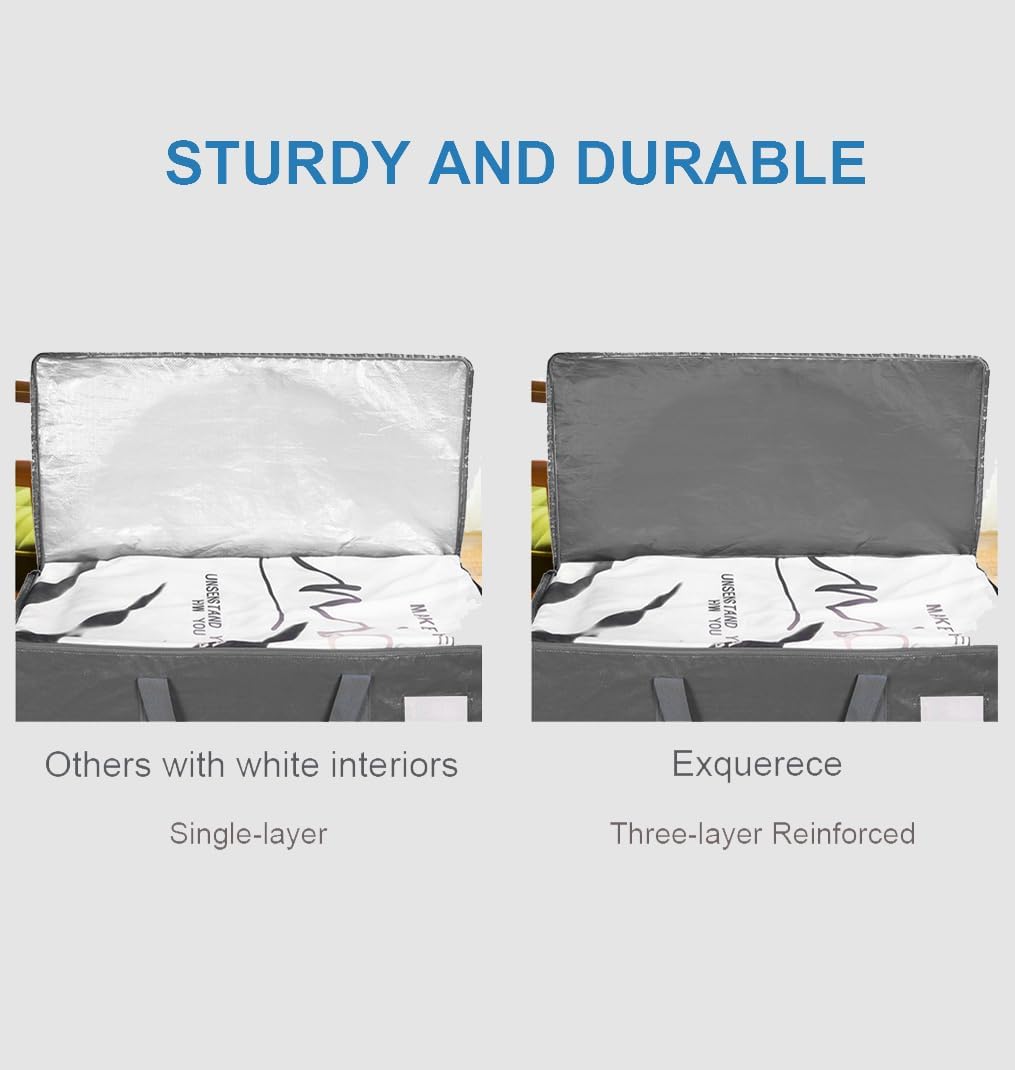 Skiennix Extra Large Moving Bags - 6 Pack Heavy Duty 93L Totes with Strong Zippers & Water-Resistant Design