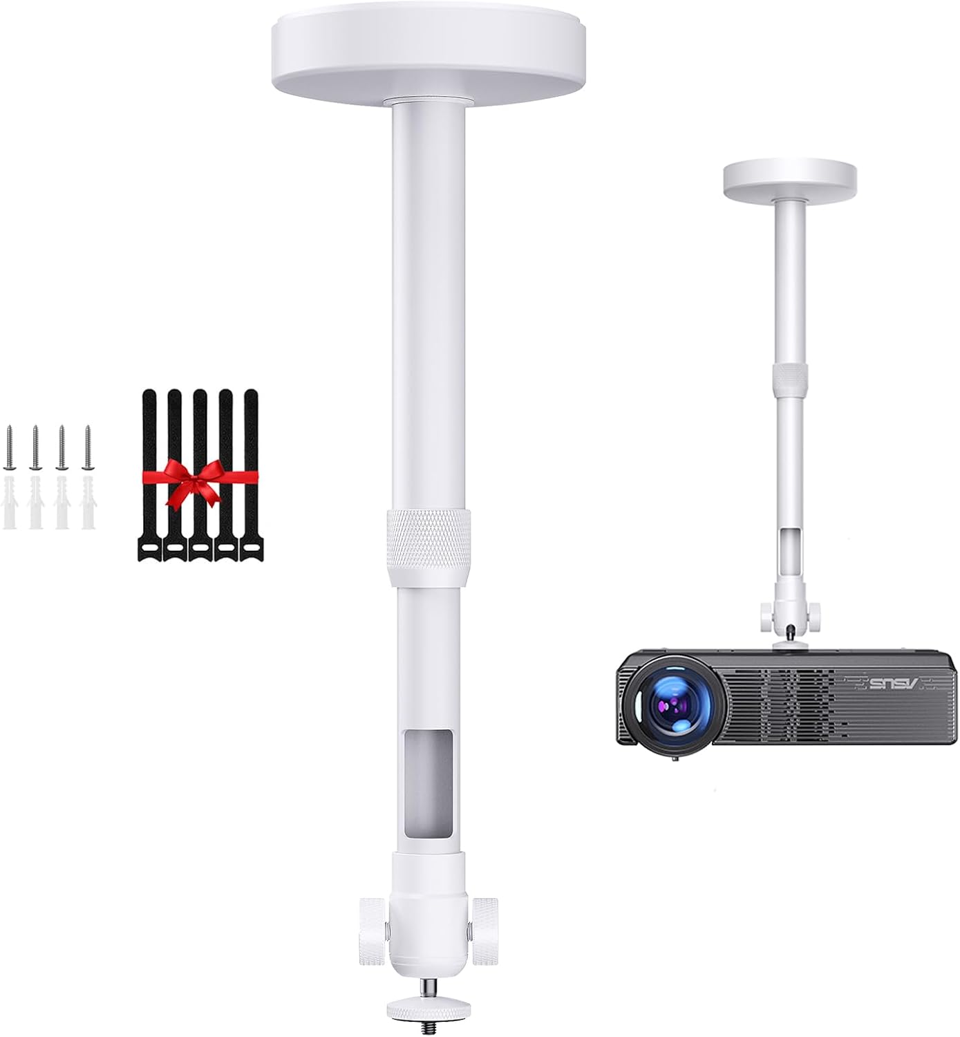 DAWASAPAT -Inch Projector Mount for Ceiling/Wall - Screw Adjustable Tilt&Swivel Hanging Wall Mount Hanger Rack