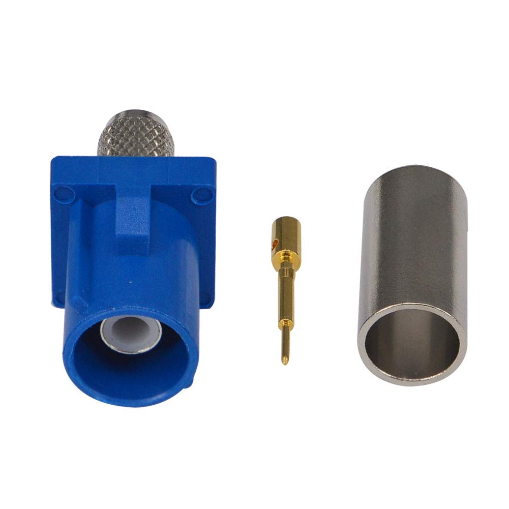 RG58 LMR195 5PCS Fakra C RF Coax Connector Crimp Jack Female for Blue GPS telematics or Navigation for Cable
