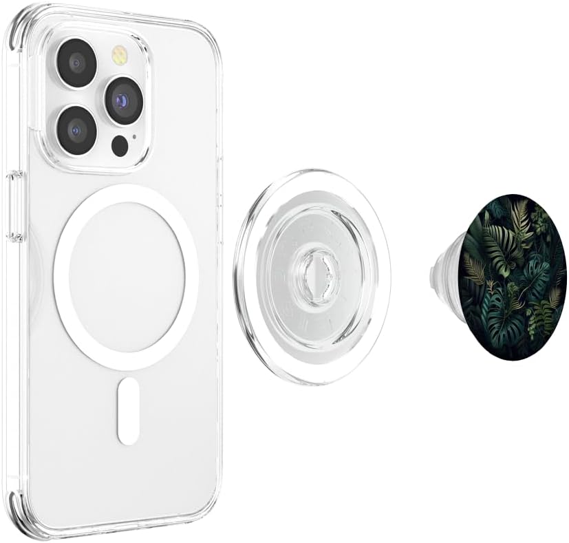 Botanical Merch Green Botanical Jungle Wild Leafs PopSockets PopGrip for MagSafe