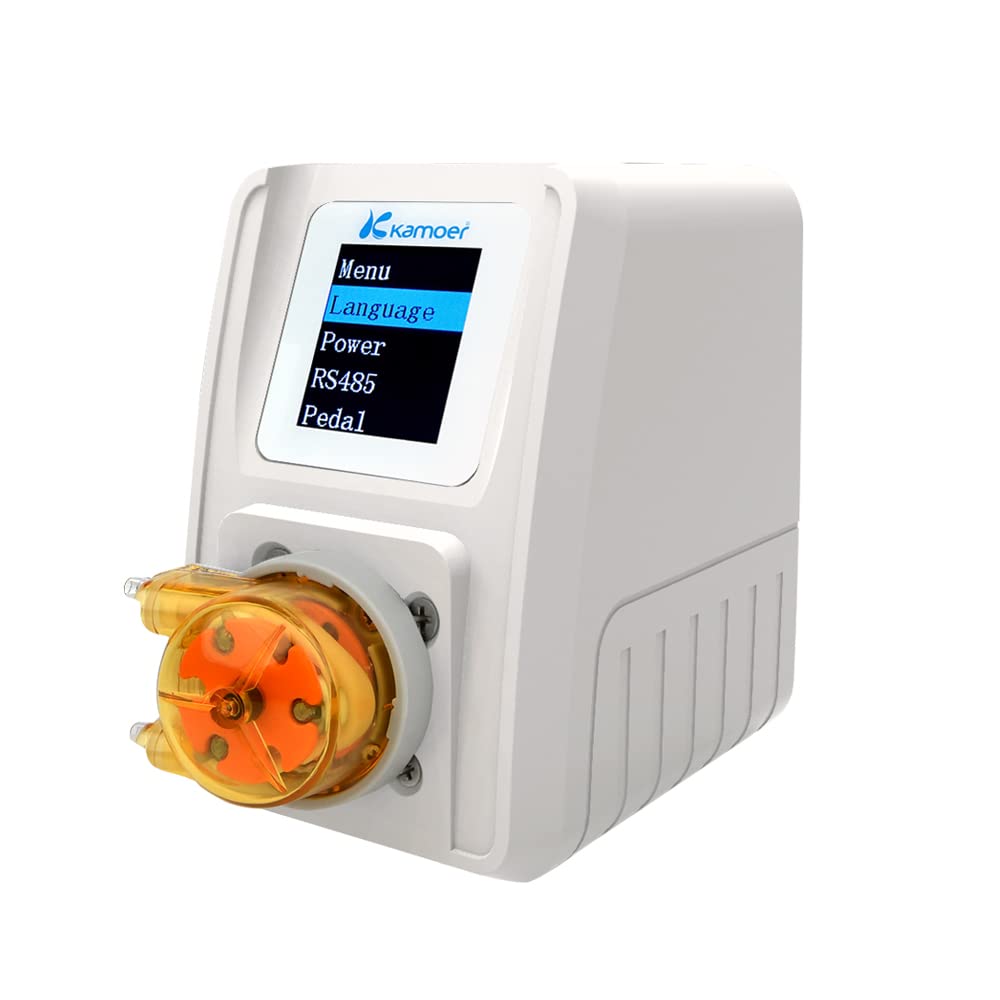 Kamoer M1-STP Intelligent Peristaltic Pump 24V Stepper Motor Adjustable Programmable Low Flow Liquid Dosing Pump with Control for Laboratory Aquarium 0-88ml/min