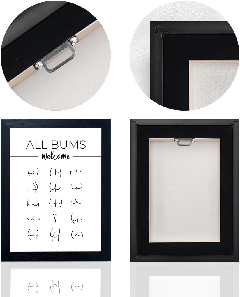 Regine Switzerland Funny Bathroom Wall Art - Humorous Black and White Canvas Print for Guest Toilets