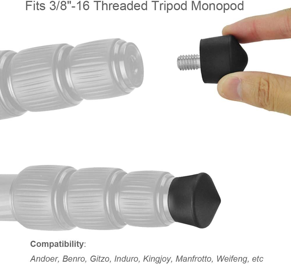 Foto&Tech 3/8" 3/8"-16 30mm 40mm (3 Universal Anti-Slip Rubber Foot Spike Compatible with Andoer Benro Gitzo Induro