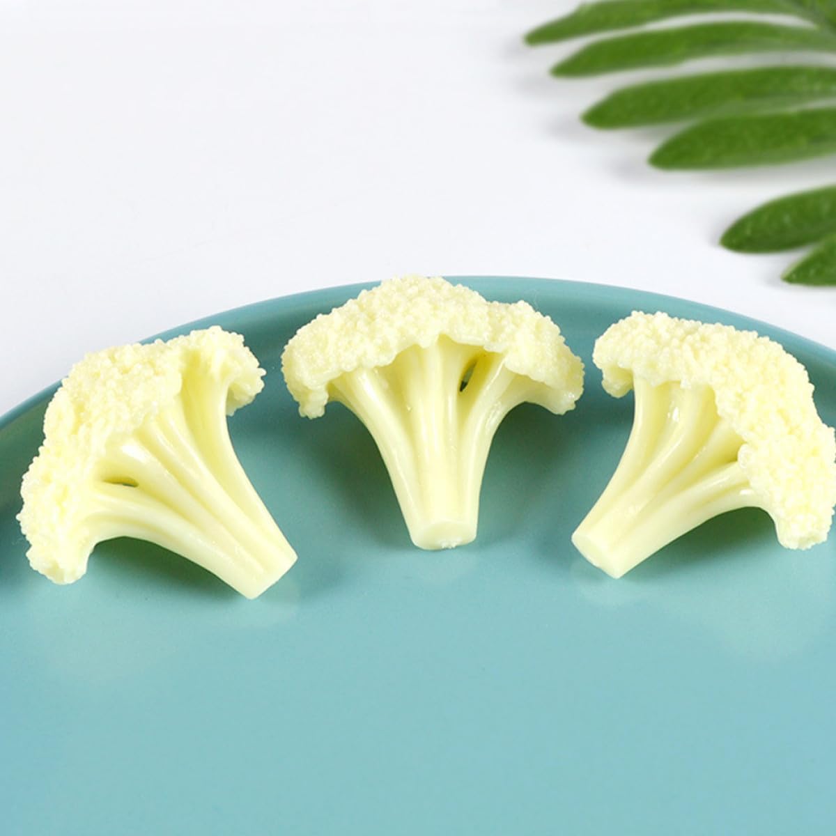 4Pcs VALICLUD Artificial Cauliflower Models Lifelike Faux Vegetables for Home Kitchen Display Prop Decorative
