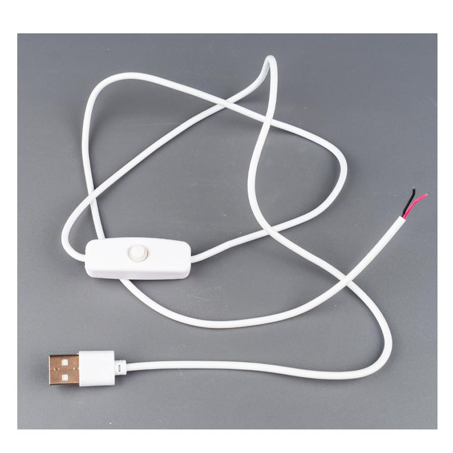 ThtRht 4 Pack 2 5V 12V USB Extension Cable with Switch On/Off Pin Wire Connector DIY Power Cord Toggle Rocker for LED