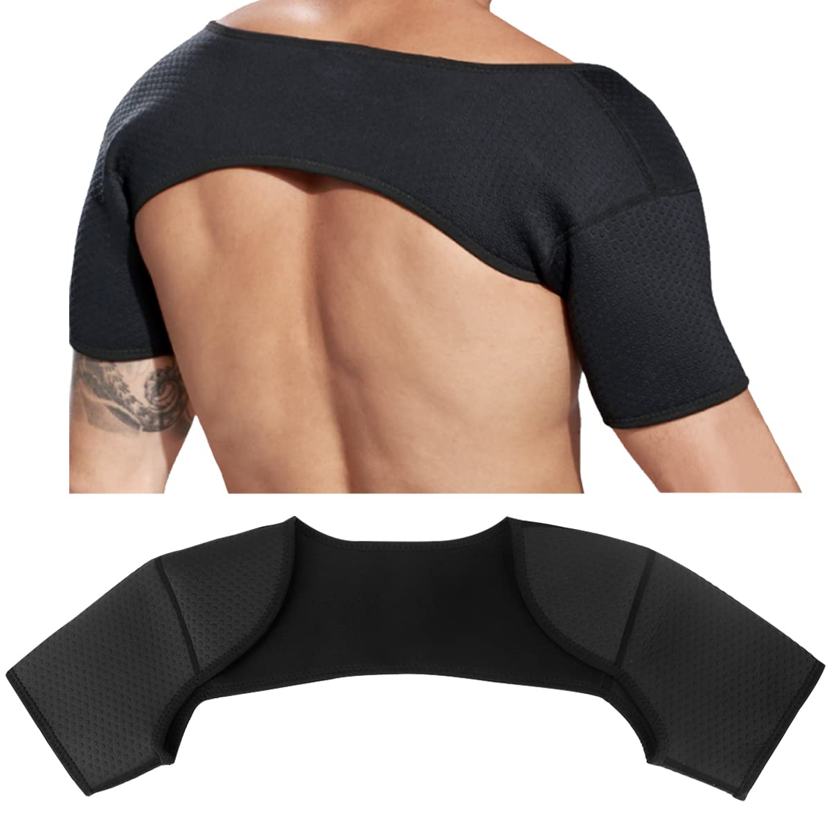 FERCAISH Double Shoulder Brace, Breathable Sports Protective Gear for Chronic Tendinitis Pain Relief, Shoulder Strap Brace for Sleeping Outdoor Lifting Sports(M)