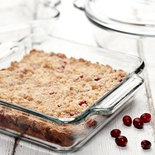 Anchor Hocking 8-Inch Square Cake Dish Set - Durable Glass Bakeware for Perfect Cakes | Set of 3