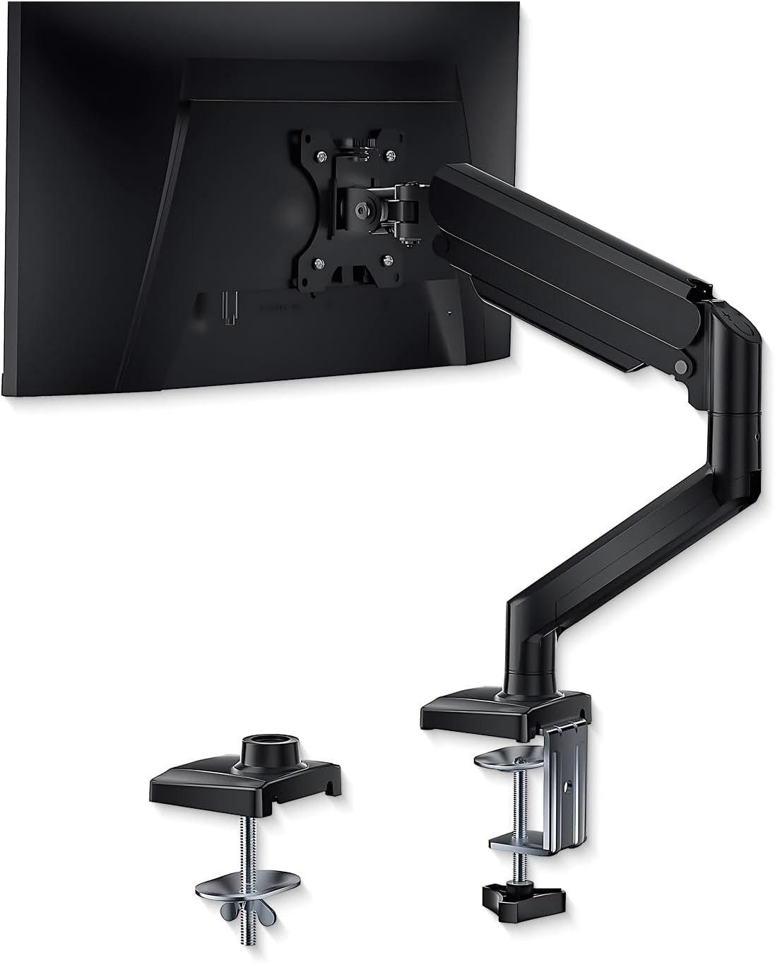 VYNTERA 1334 Setup Single Monitor Arm Desk Mount Adjustable Gas Spring Monitor Stand for Screens, Full Motion Swivel