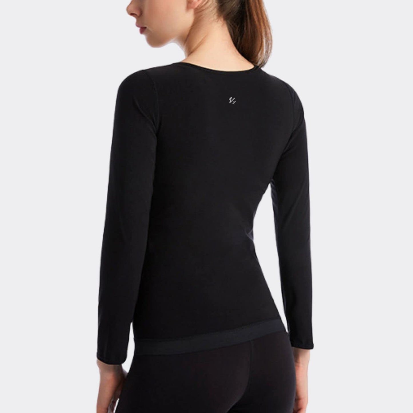 Nano Hertz Sauna Sweat Suit Shapewear Top Trainer Workout Body Shaper Sweatsuit Long Sleeve Shirt Women