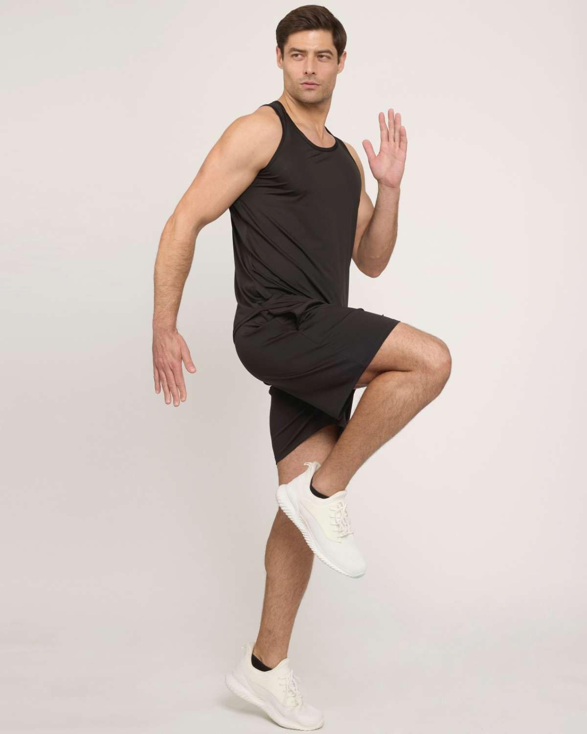 Real Essentials 5 Pack: Men's Dry-Fit Muscle Tank Top Sleeveless Shirts Workout Tees Athletic Gym (Big & Tall Available)- Set 3, L