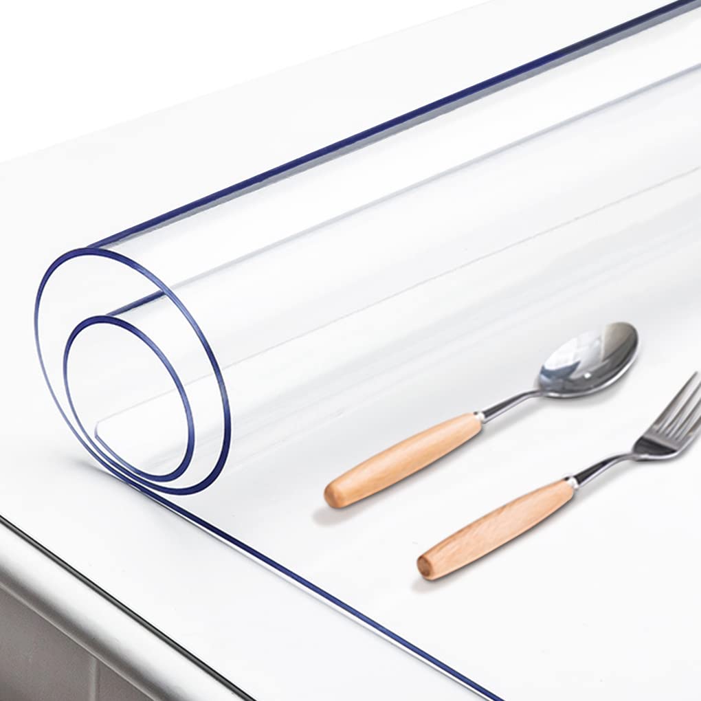 AimerGro Clear Table Protector Cover, 24x120 Inch, 1.5mm Thick Plastic, Coffee Table Protector Pad, Easy Clean