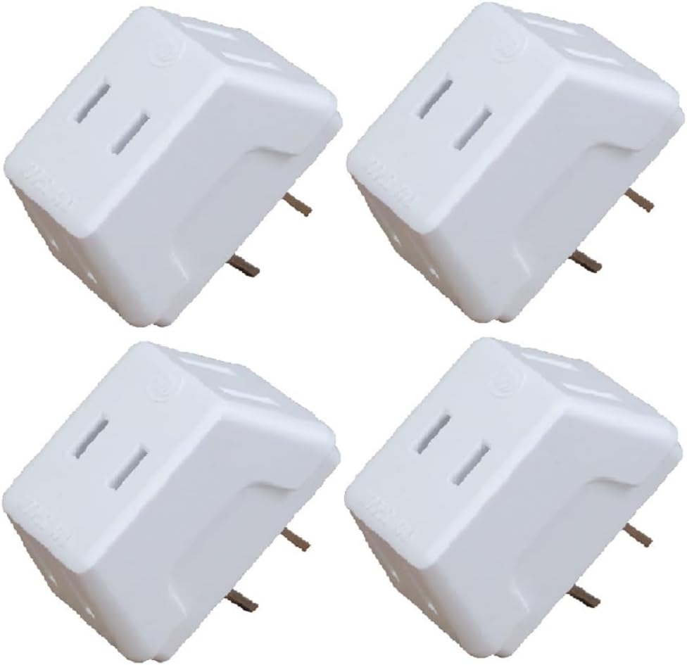 VEY14 3-in-1 2-Prong (4pcs) Mini Travel Outlet Adapter Power Converter, Portable Plug Wall Outlet Splitter