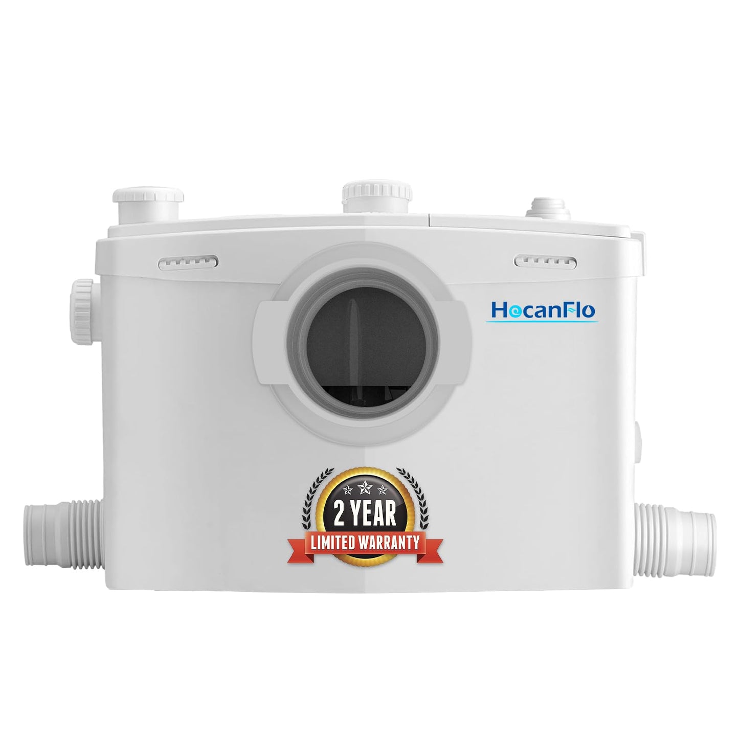 HOCANFLO 800W Macerator Pump for Basement Upflush System, High Efficiency Sewerage Pump with 2 Outlets/4 Inlets,Macerating Pump for Toilet, Sink, Basement, Laundry, Kitchen,36ft Vertical Pumping