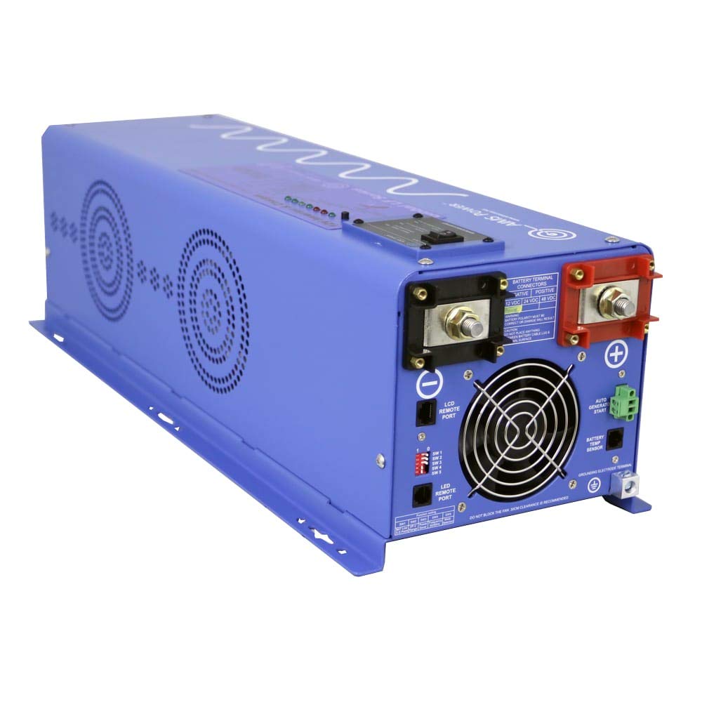 AIMS Power 4000 Watt 12 VDC Pure Sine Inverter Charger 120 VAC Output 120A Charger 40A Transfer Switch PICOGLF40W12V120V