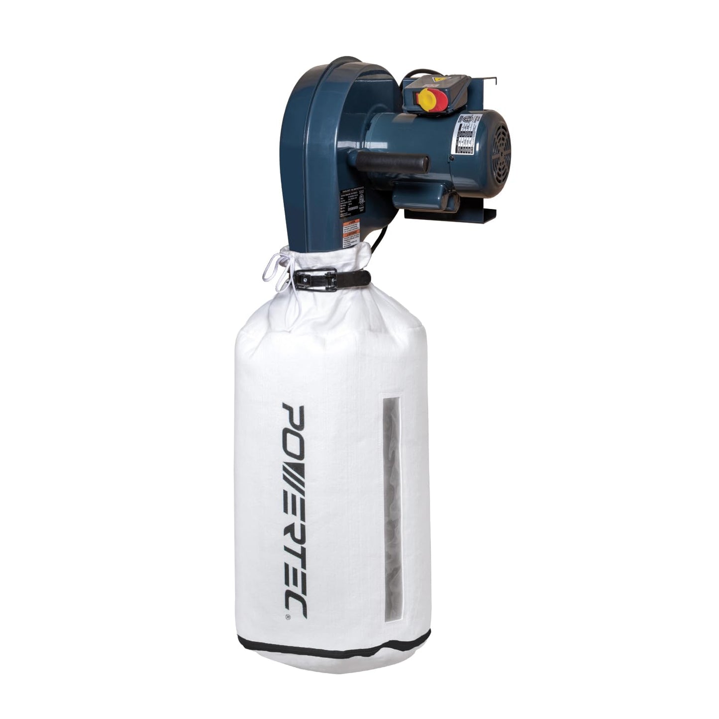 POWERTEC 1 HP, 560 CFM Wall Mount Dust Collector with 1 Micron Dust Collector Bags, Dust Collectors for Woodworking Dust Collection System (DC5371)