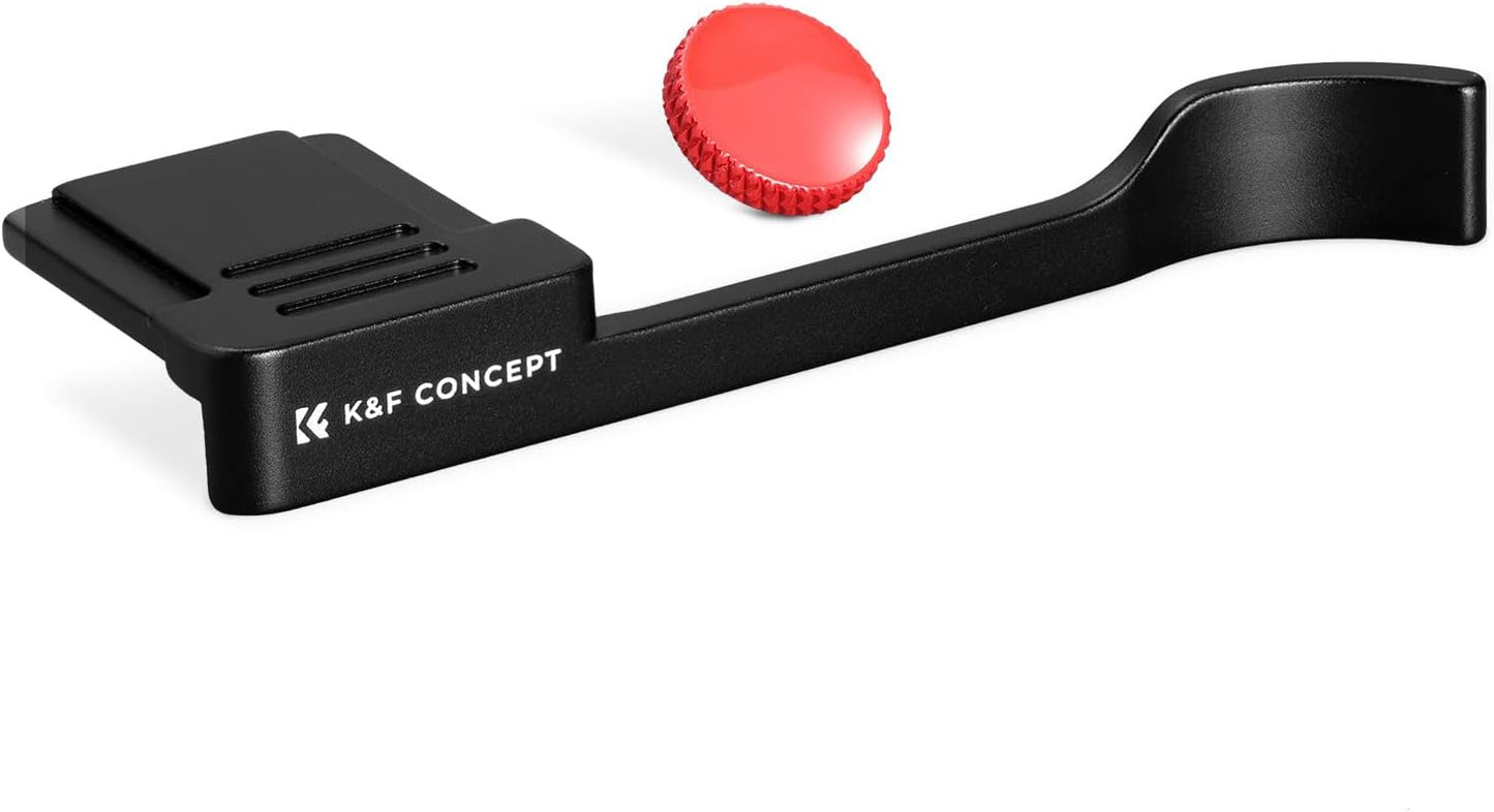 X100VI X100V, K&F CONCEPT Camera Thumb Grip with Red Shutter Button Compatible with FUJIFILM Black
