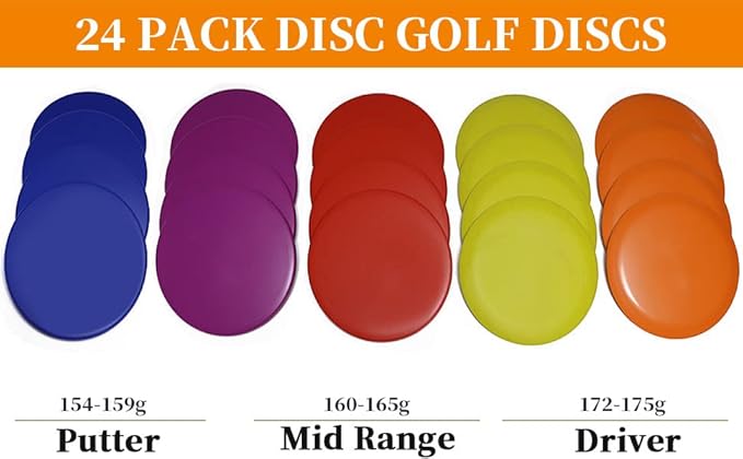 Disc Golf Starter Set - 24pk (8 Putter, 8 Midrange, 8 Driver) - DIY Your Discs
