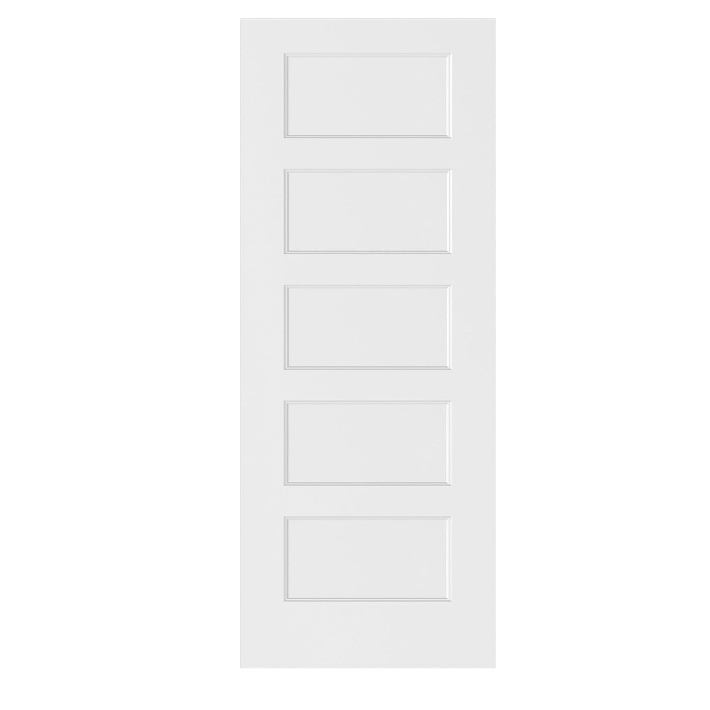 BARNSMITH 30x80 in 5-Panel White Primed Molded Door Slab, Shaker Style Paintable Hollow Core Interior Door Panel, for Swing, Pocket, Sliding Door, Durable and Lightweight, No Assembly Required