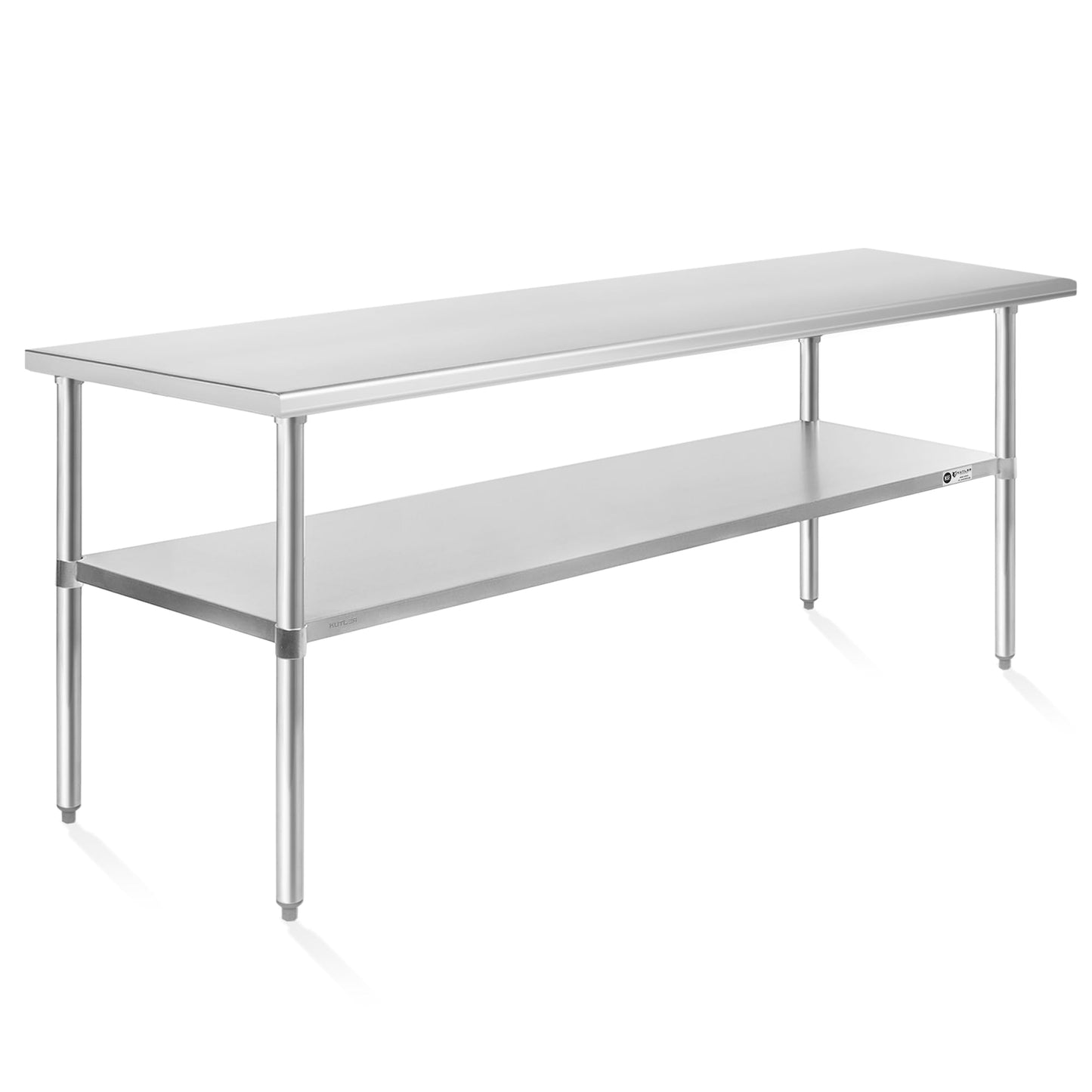 KUTLER Stainless Steel Table 30 x 72 Inches, NSF Heavy Duty Commercial Kitchen Prep and Work Table with Undershelf for Restaurant, Hotel, Home