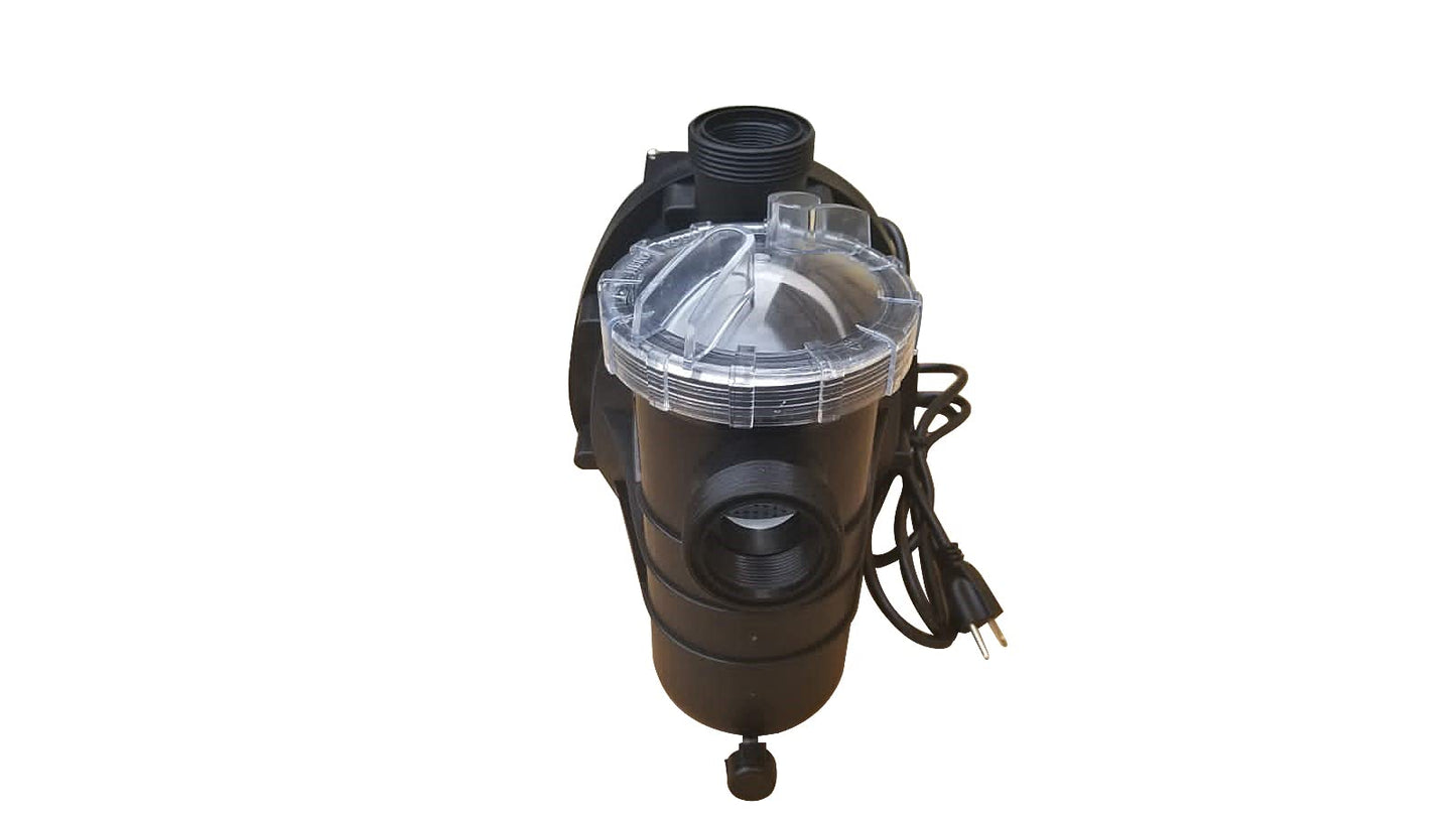 FibroPool 1HP Above Ground Pool Pump – 4500 GPH High Efficiency Motor, Clear Lid Strainer, 120V Pool Pump with Hose Adapters for Easy Installation, Heavy Duty ABG100