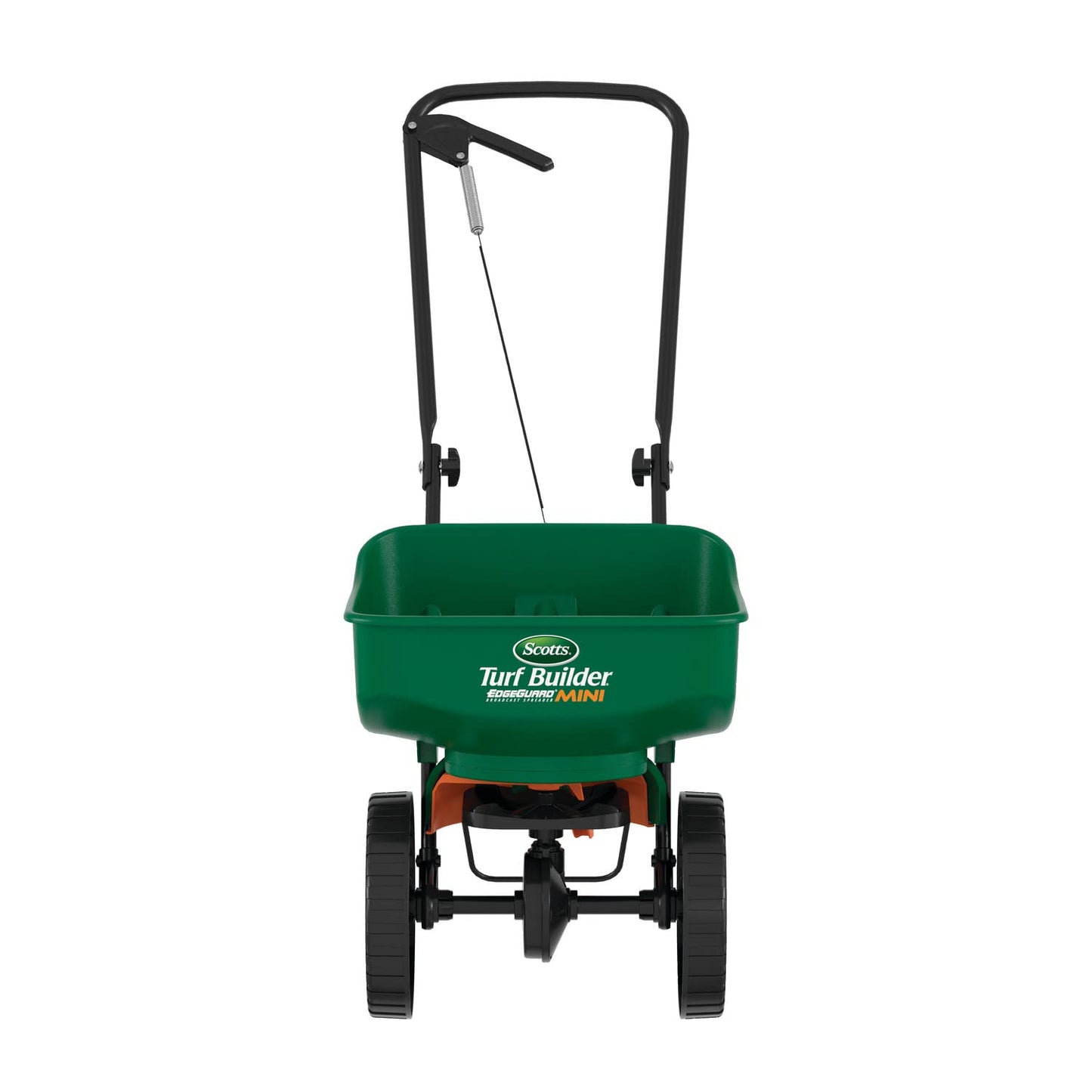 Scotts Turf Builder EdgeGuard Mini Broadcast Spreader - Spreader for Lawn Fertilizer, Weed & Insect Control, Grass Seed, and Ice Melt, Holds Up to 15,000 sq. ft. of Product