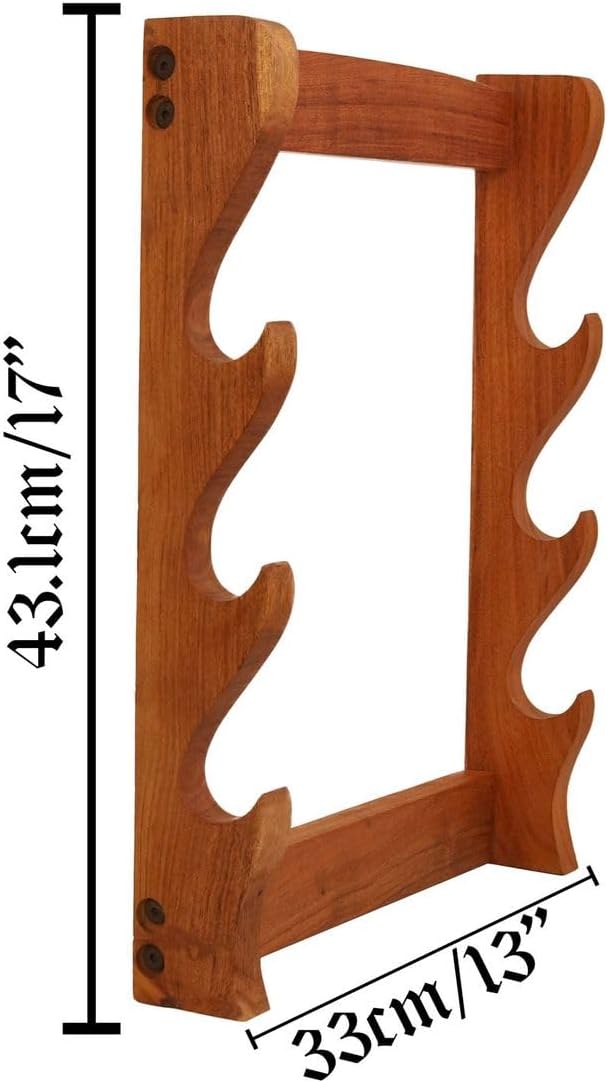Mythrojan Solid Wood Sword Stand Medieval Sword Wall Mount Samurai Sword Display Stand Katana Sword Holder Gladiator Sword Wall Display Crusader Sword Stand Knife Stand for Display - Three Tier Stand