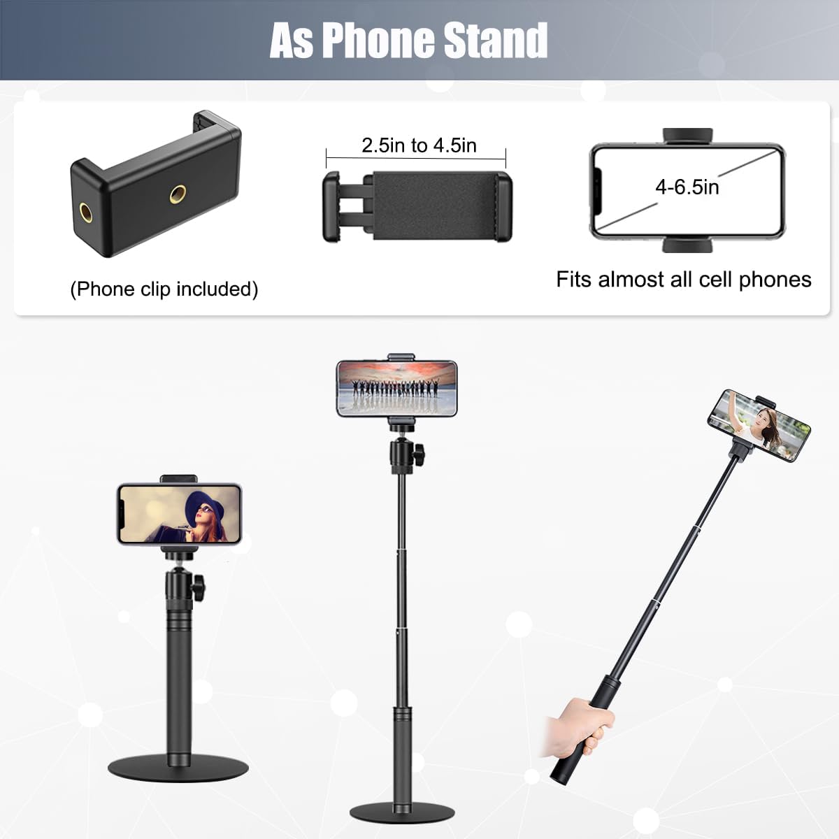 JCWINY 28 Inch C922 C930e C920S C920 C615 C960 C920x 4K N60 Webcam Stand, Web Cam Stand for Desk, Adjustable Webcam