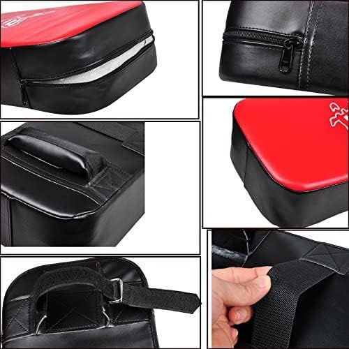 SEISSO Boxing Kick Pads Punching Mitts Curved,Kids Boxing Gloves,Leather Material Art Karate Pad Thai Hand Pad Focus Target Kickboxing Hand Target for Kicking Shield Training,Sparring,Dojo(5Pcs Set)
