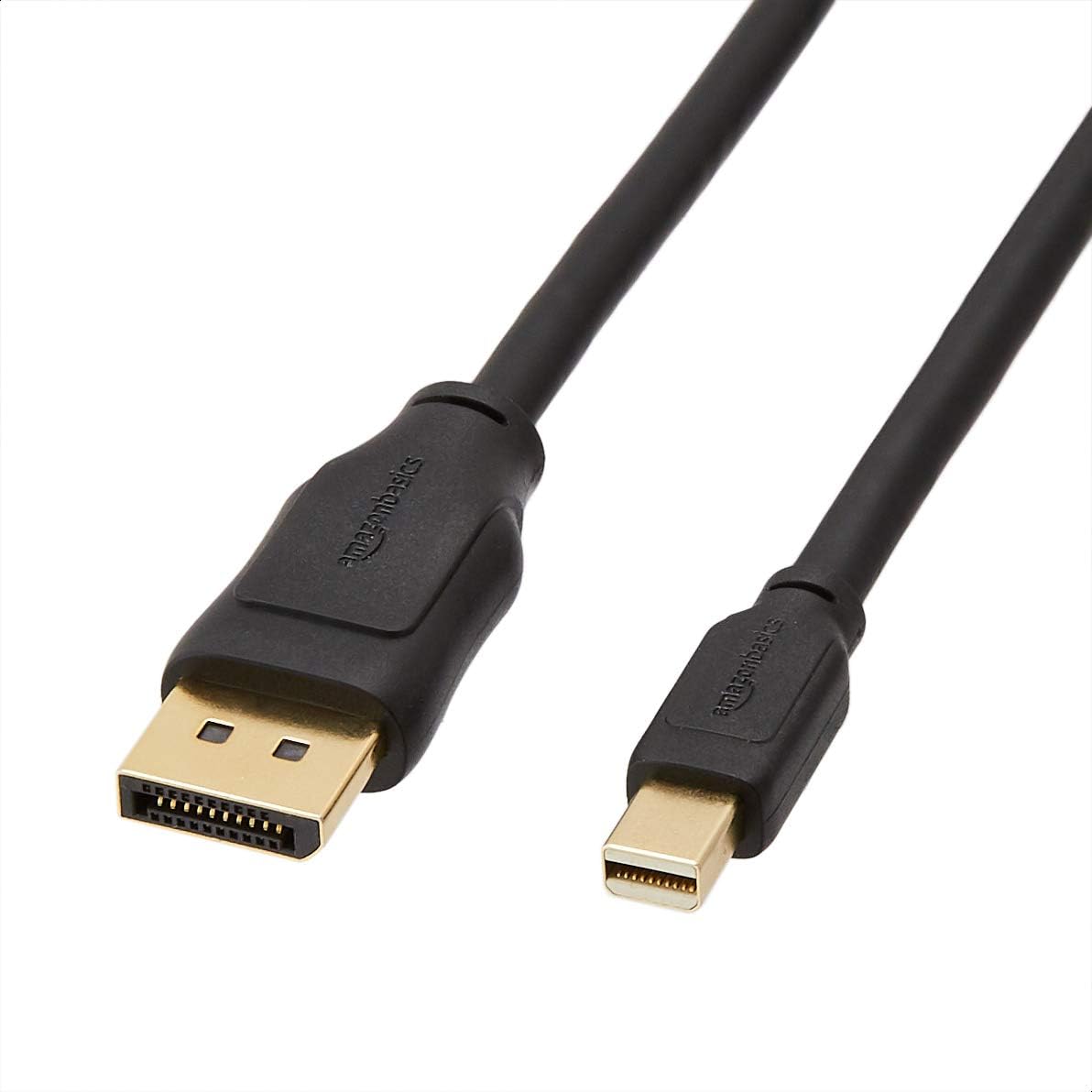 4K 6 Amazon Basics Mini DisplayPort to DisplayPort Cable, Display, Gold-Plated Plugs, Foot, Black