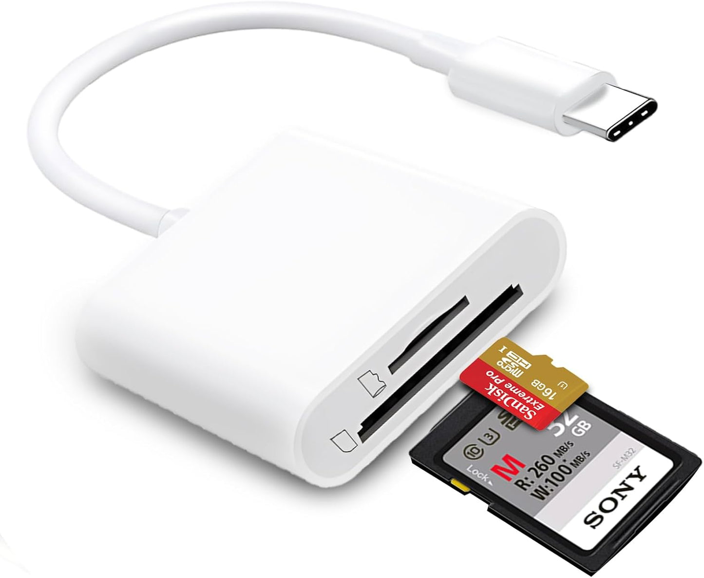 MTIQHS 15/16/17, 17/iPad/MacBook USB C SD Card Reader for iPhone Dual Card Slots Micro SD Card Reader USB C Support SD