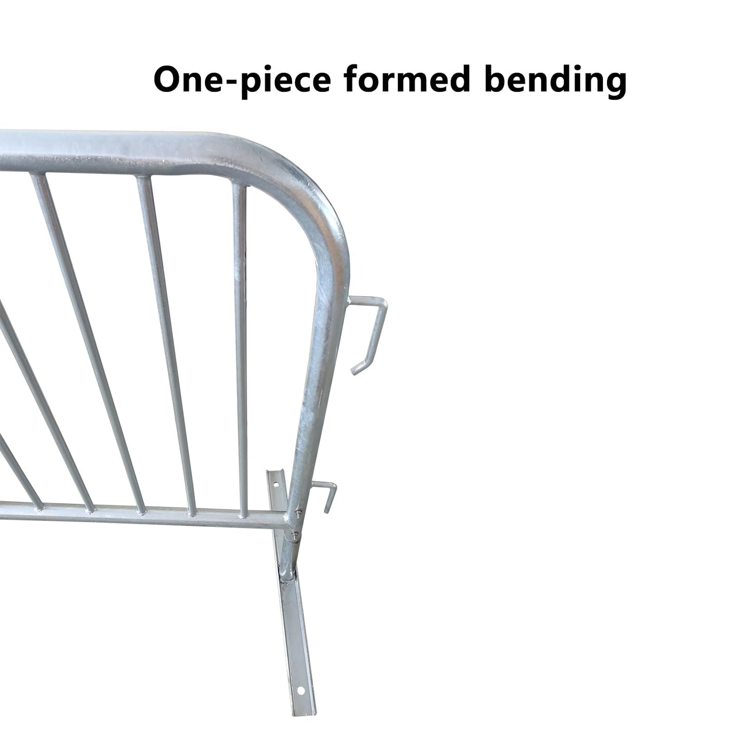 ZUVELLO 2 Pack 8.5 Ft Steel Crowd Control Heavy Duty Interlocking Steel Safety Barriers Barricade Fence Frame Guard for Events Road Traffic Control, Galvanized Silver