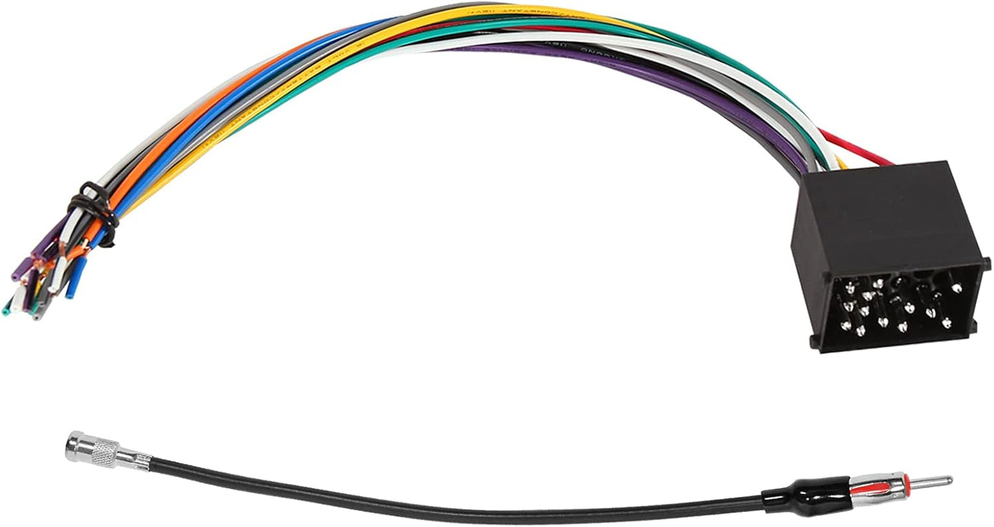 1988-2002 528i/E46/325/323/328i/5/3 RED WOLF Radio Stereo Wire Harness + Antenna Adapter Connector Plug Kit Replacement