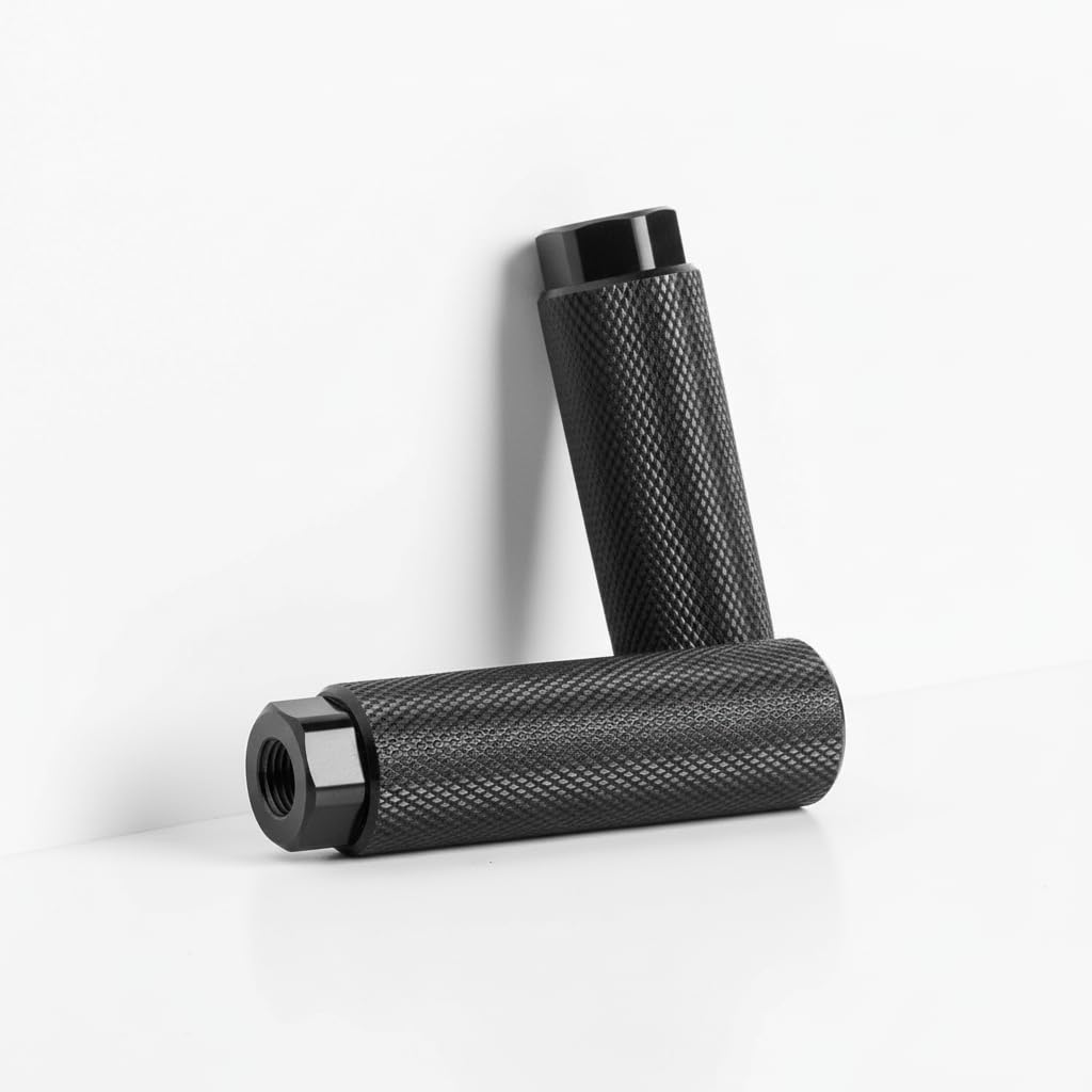2 PCS Bicycle Pegs, Aluminum Alloy Bicycle Foot Pegs Bike Pegs Bicycle Footrests for Mountain Bikes Road Bike (100 * 28mm Black)