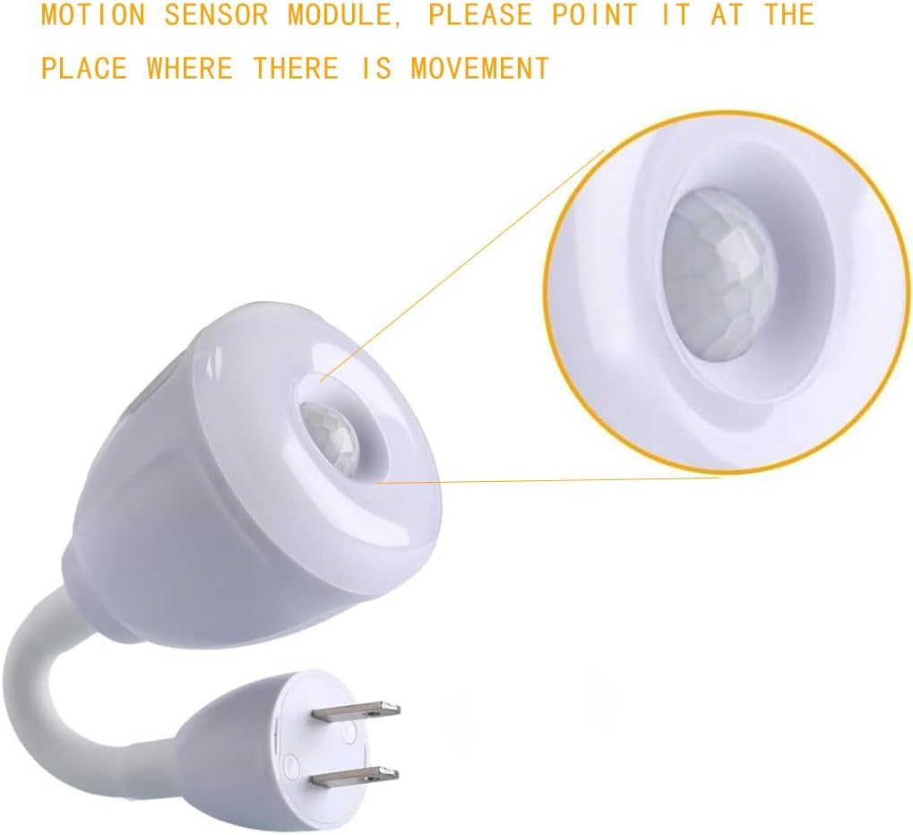 eyesfon (5, Plug in Motion Sensor Light, Dusk to Dawn Night Light AC Outlet Plug-in Wall Stair Lamp Indoor Smart Motion