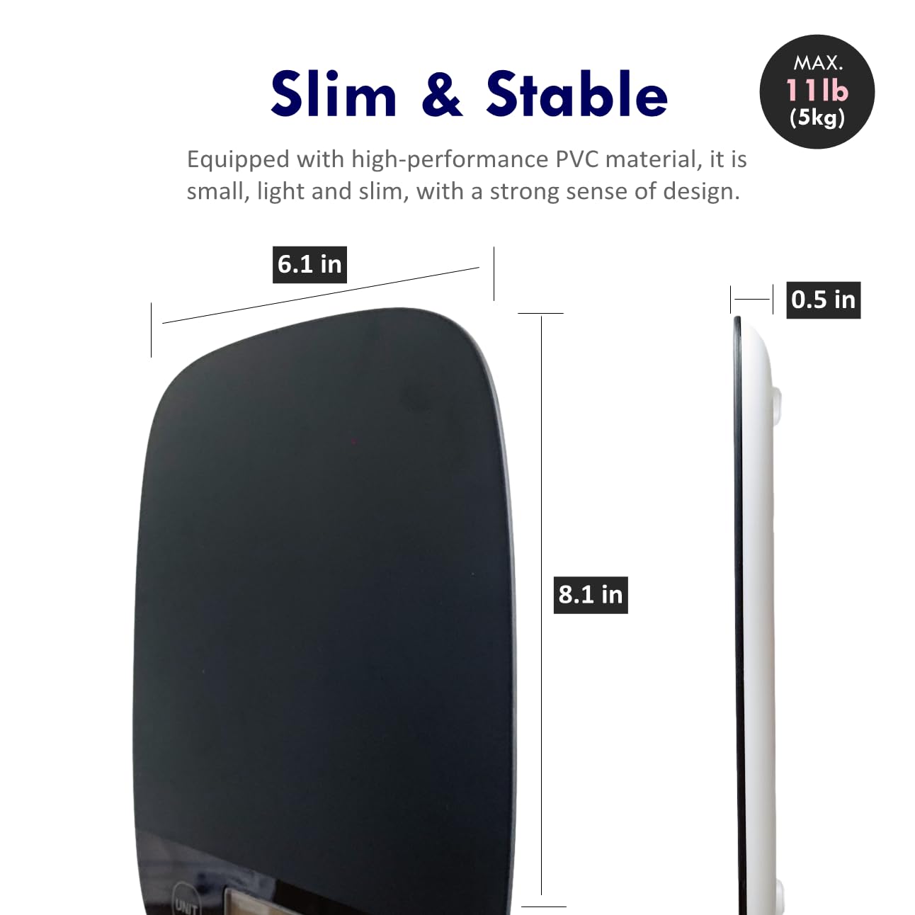 Nutri Fit Digital Food Scale - Accurate Weight Measurement for Cooking & Baking | Ultra Slim Black, 0.1oz Tare