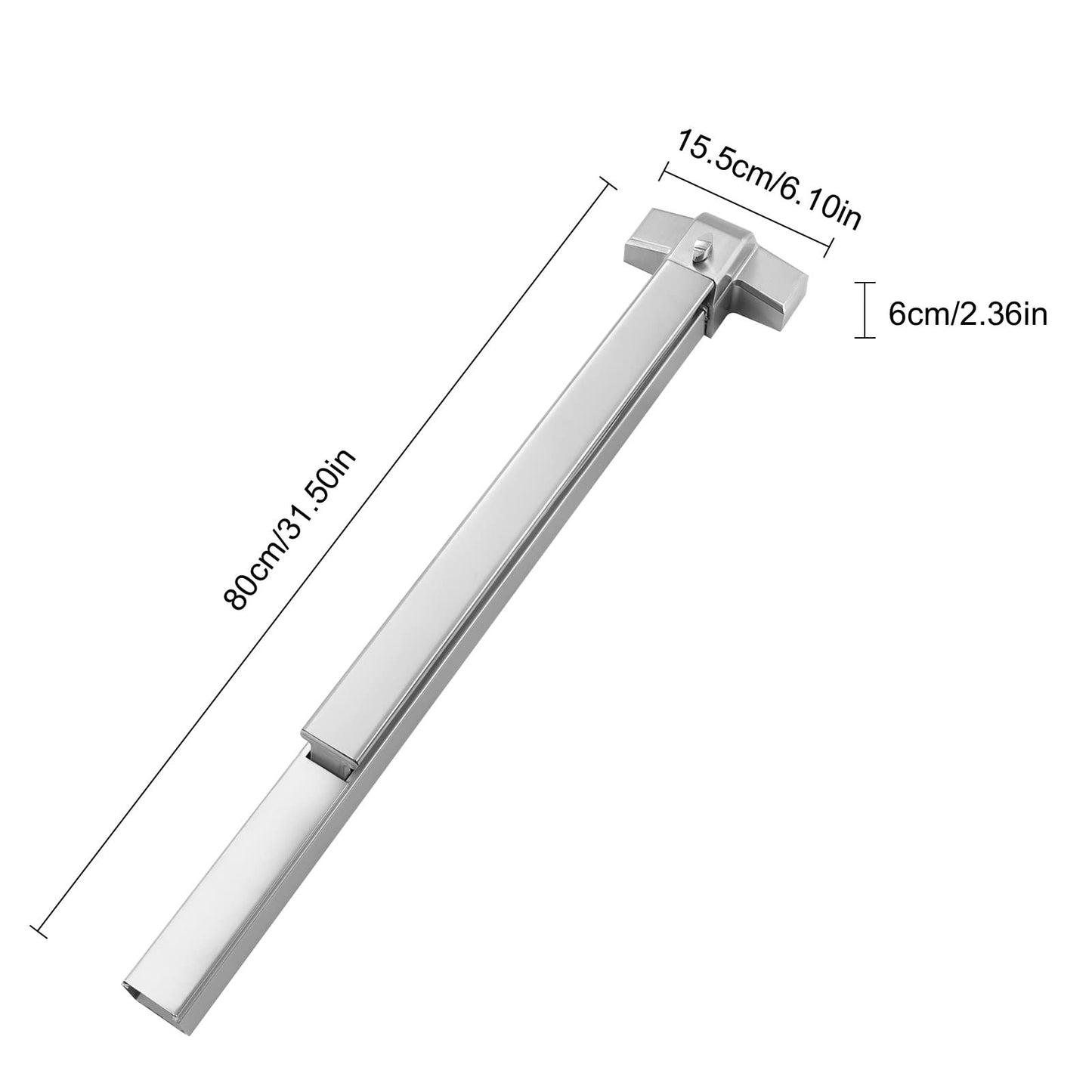BILPIKOGoo Panic Bar Exit Device Silver - Push Bar for Exit Doors & Exit Lever with Key - Commercial Emergency Exit Bar Panic Exit Device for Wood Metal Door Panic Exit Bar