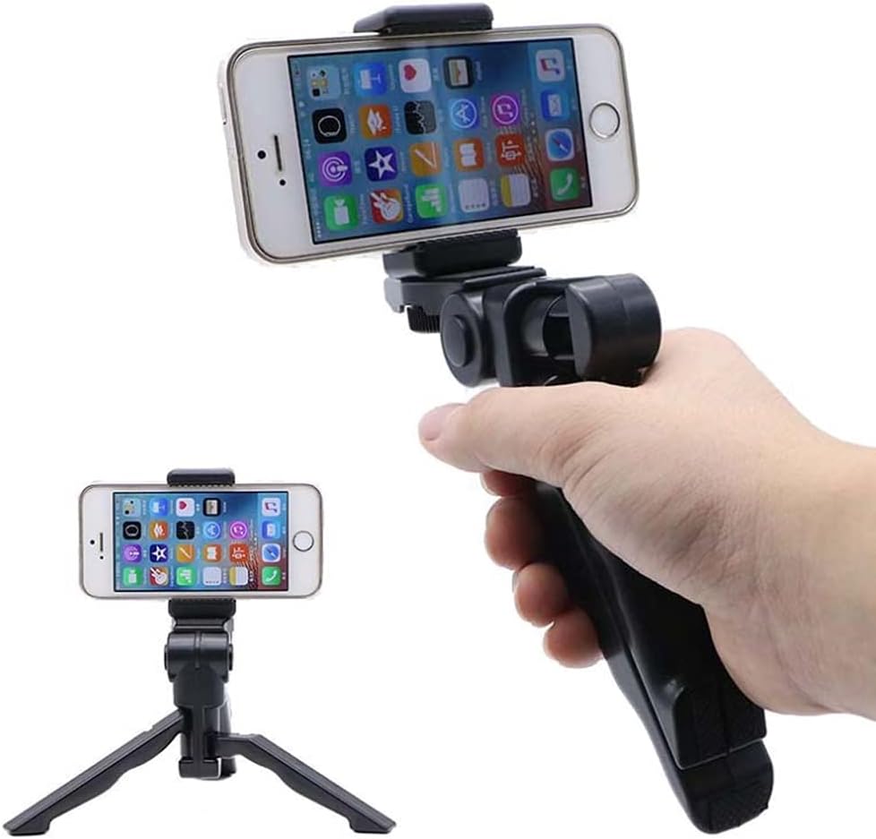Walway 1/4" Foldable Mini Table Tripod Stand Hand Grip with Screw Compatible with Gopro/Smartphones/Compact Cameras