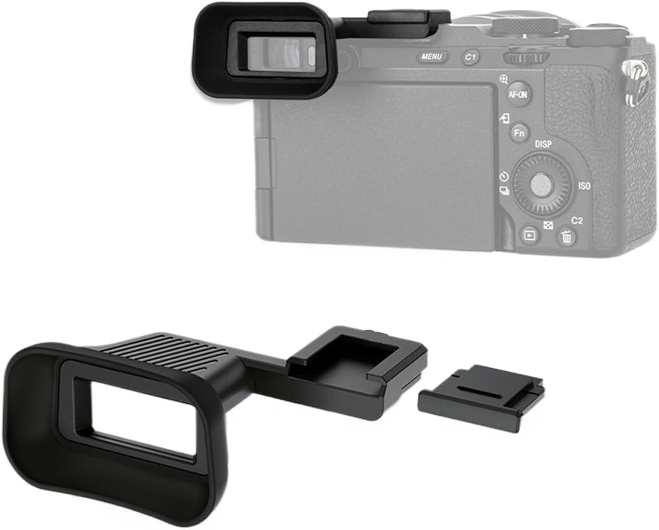 Generic A7C A7CR Compatible for Sony Alpha II / Soft Silicon Extended Eyecup Eyepiece Viewfinder Eyeshade