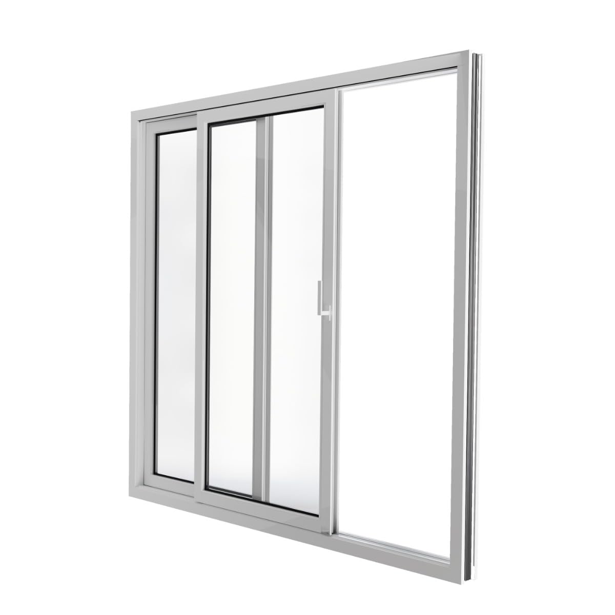 VDOMDOORS Patio Exterior Metal-Plastic Sliding Doors/Patio 8166 White Silk 64" x 80" Right Active Door/Tempered Clear Glass Bypass Door