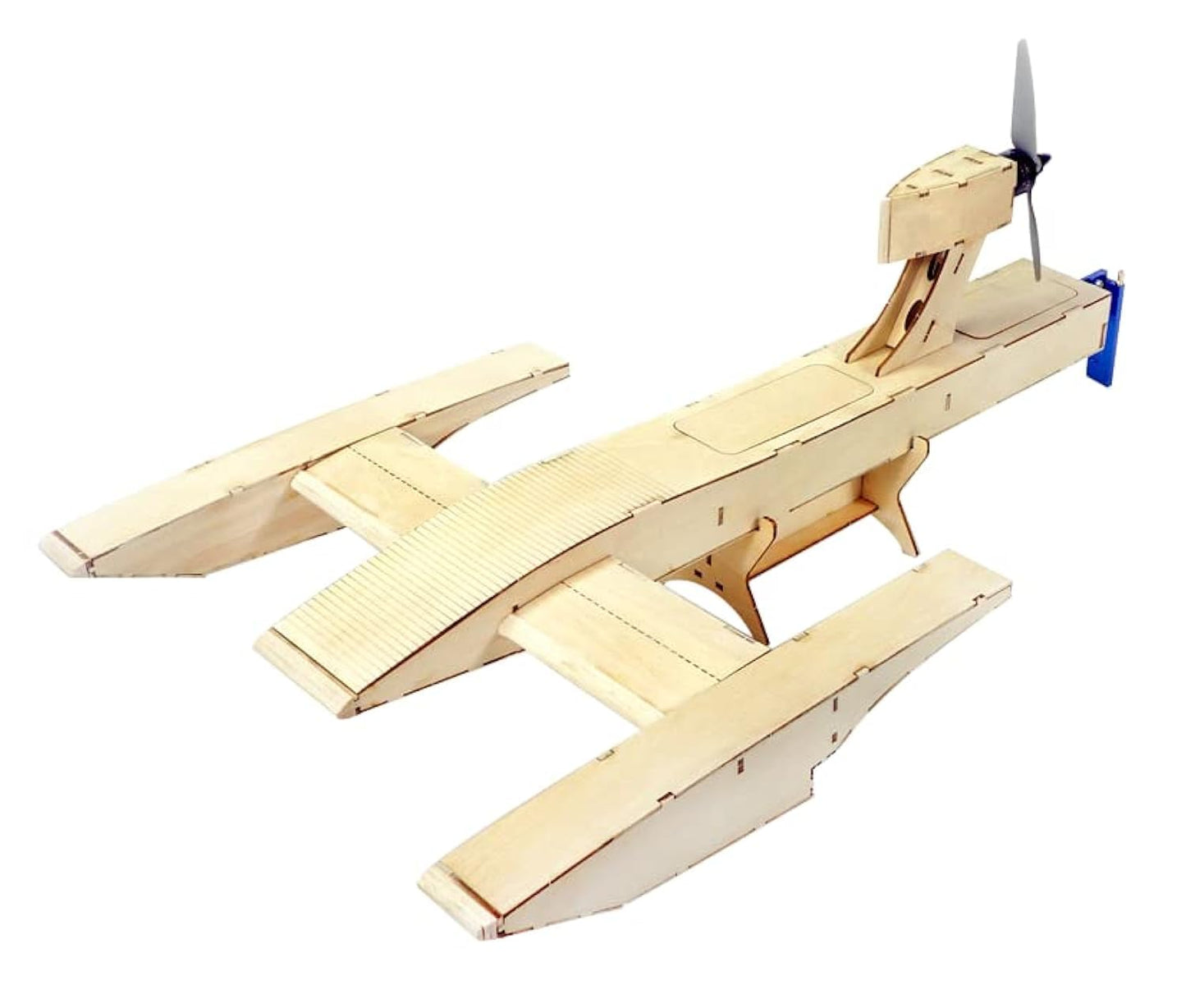 VilogaRC RC Plywood Outrigger 600mm Wooden Air Boat Model Kit to Build, DIY High Speed RC Racing Boat for Adults (B088)