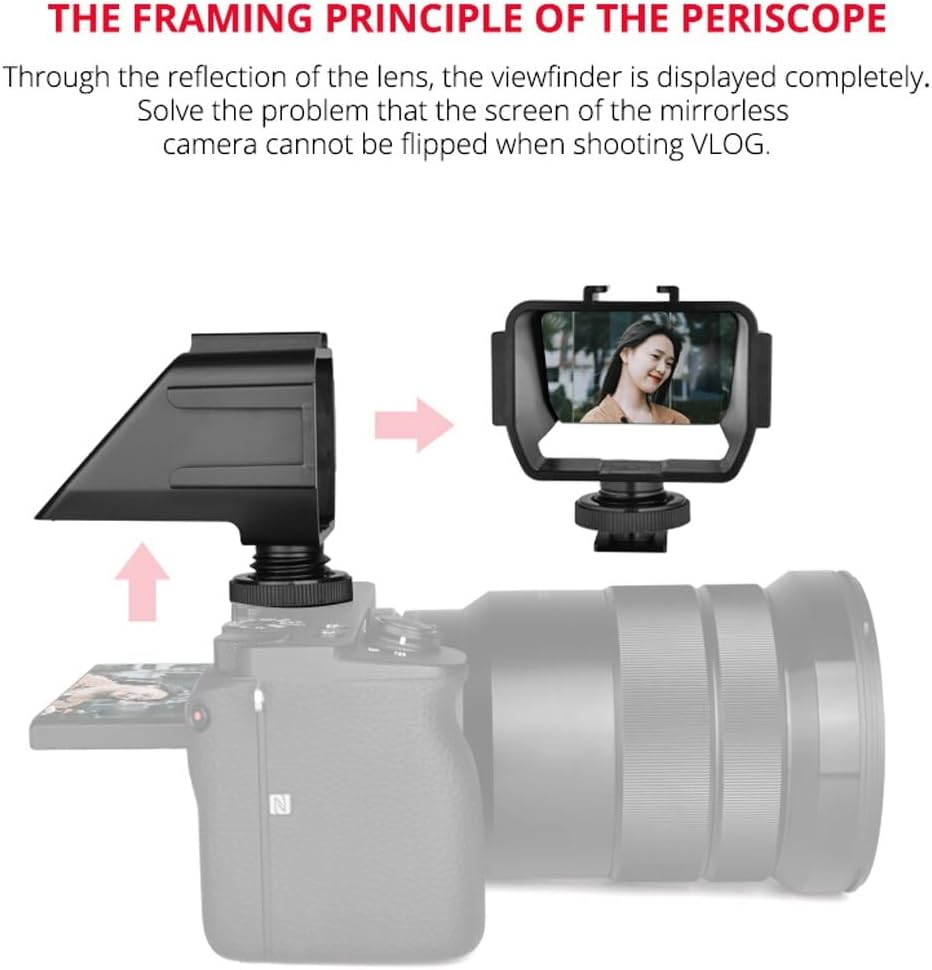 3 A6500/6300 XT2/3/20/30 Plastic Camera Selfie Vlog Flip Up Mirror Screen Cold Shoe Mounts Compatible with Sony