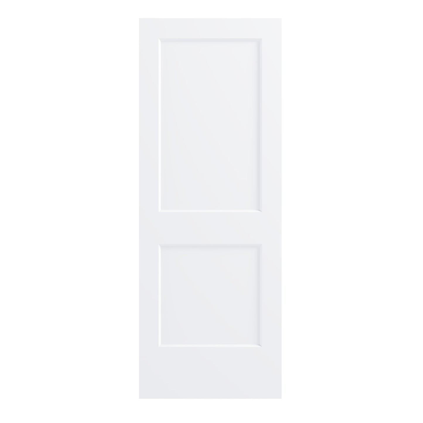 JUBEST 30"x80" 2-Panel Shaker Style White Primed Hollow Core Interior Molded Door Slab, NOT Pre-drilled and NOT Included Hardware, Pre-Assembled Interior Door for Pantry, Laundry, Closet