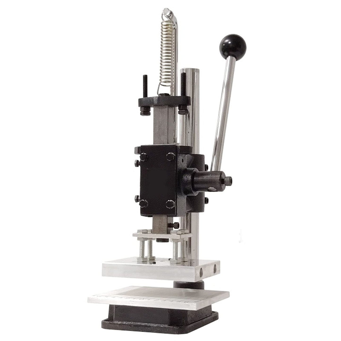 Leather Hole Puncher, DIY Leather Imprinting Machine with PP Plate and Aluminum Plate, Manual Press Puncher Embossing Stamping Tools Pressure Bronzing Kits for Punching, Pronging, Stamping Process