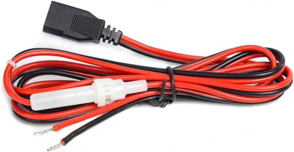 WoTravelPaL 3-Pin 2-Wire, 16AWG 1.5M 15A CB Radio Power Cord Heavy-Duty Fused Power Cable with Fuse, Compatible