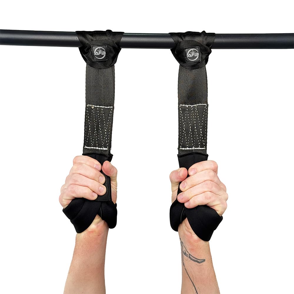 Suspension Trainer Straps - Premium Nylon Bodyweight Fitness Straps for Home & Gym Workouts, Comfortable & Safe with 540lbs Load, Black, Comes in Pairs