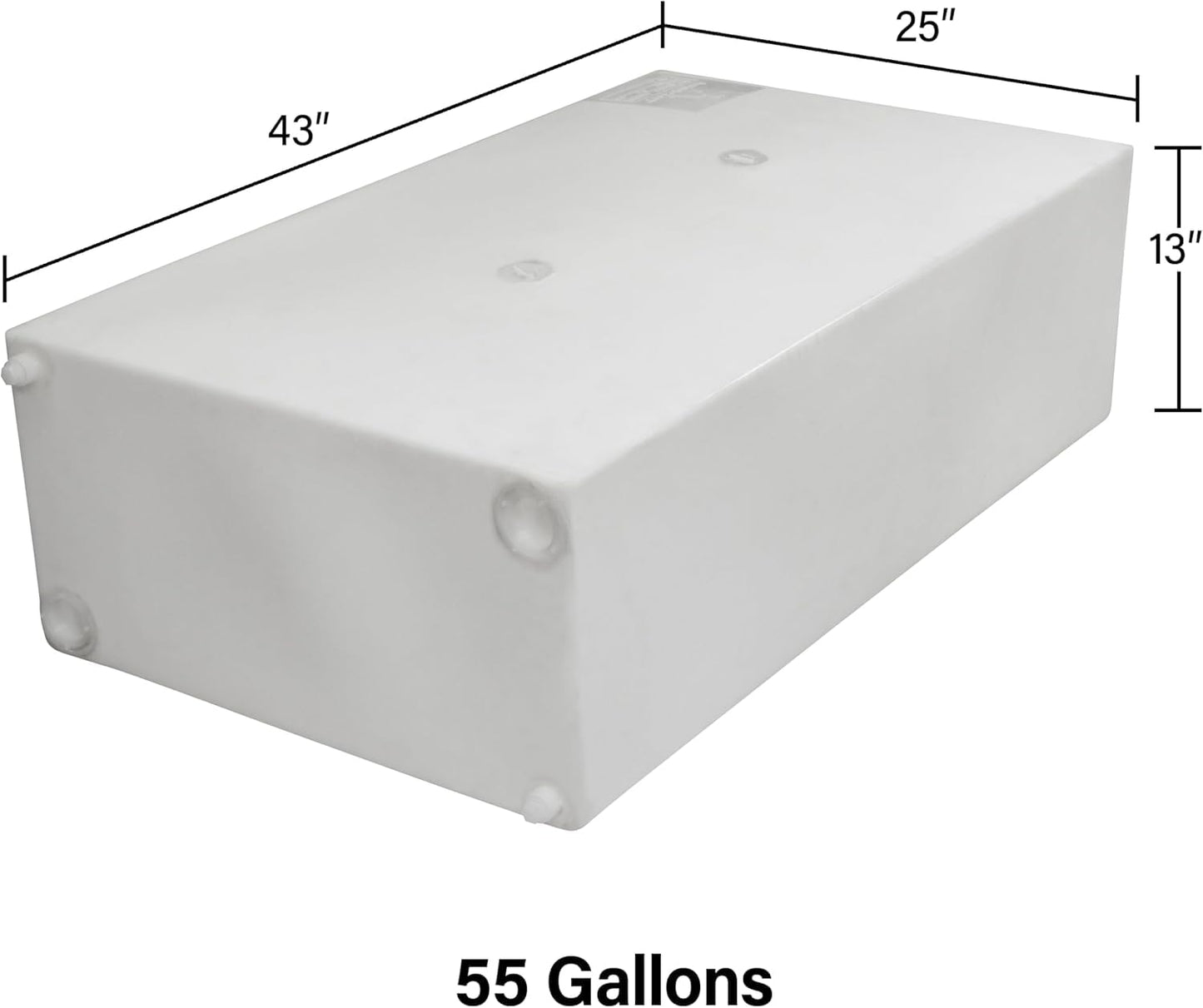 Ameri-Kart 57 Gallon RV Fresh Water Tank, Potable Water Storage Tank for Drinking, Cooking, Cleaning, Showering, for Campers, Trailers, Motorhomes, RVs, Cube Shape, 43" x 25" x 13" (WT-5553)