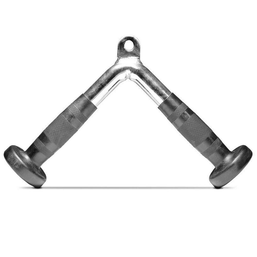 FITNESS MANIAC USA Tricep Press Push Down Bar V Handle Close Grip Cable Multi Gym Attachment Pro Tricep V-Bar with Rubber Handgrips
